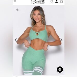 Bombshell Sportswear LIFT LUXE SPORTS BRA, size Small, Sage, Like New
